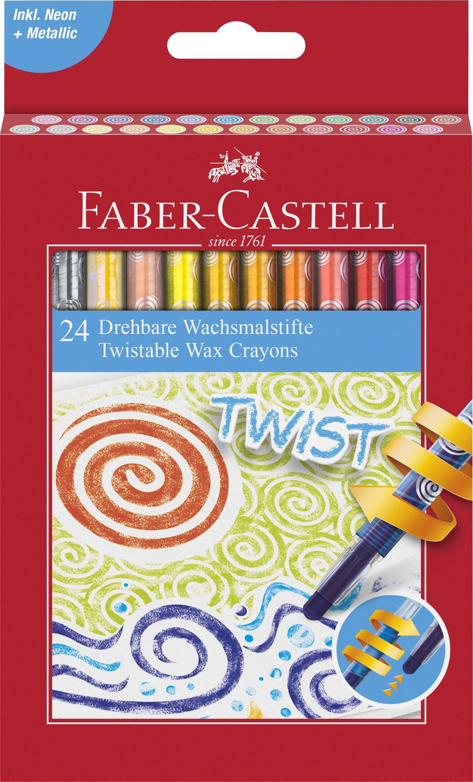 CREIOANE CERATE RETRACTABILE 24 CULORI FABER-CASTELL CREIOANE CERATE RETRACTABILE 24 CULORI FABER-CASTELL